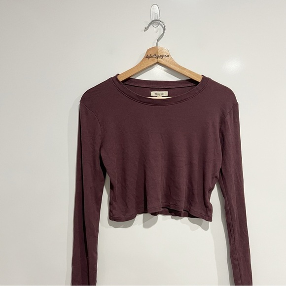 Madewell Fine Ribbed Supercrop Crewneck Long-Sleeve Tee - Picture 5 of 13